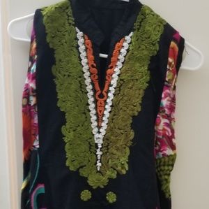 Embroidery in front and back one piece kurti